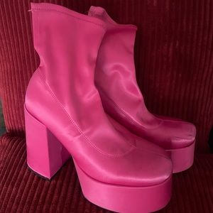 Steve Madden Hot Pink Barbie Platform Boots